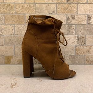 Express Suede Lace Up Heels